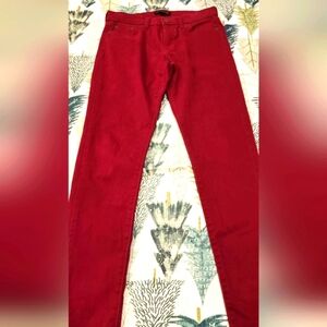 Banana Republic Skinny Fit Denim Jeans Womens 26 R Burgundy Mid Rise VDAY